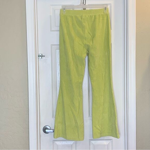 Aerie Women’s High-Rise Flare Corduroy Joggers Greenish-Yellow Size Medium - Picture 9 of 9